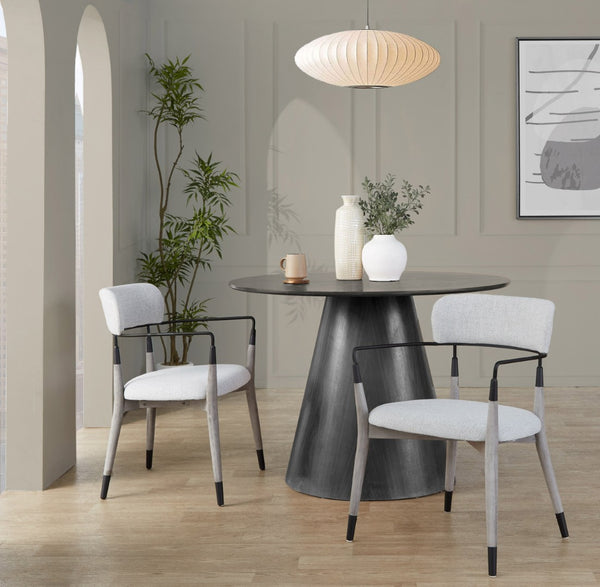 English Elm Chair Set of 2 White Faux Leather Seats with Angular Black Metal Legs Modern Dining B202P471338