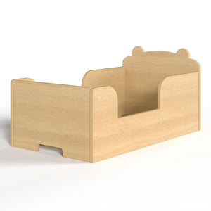 English Elm Toddler Bear Shaped Pine Floor Bed Low Profile Frame Safe Rounded Edges Kids Room Natural W1580P373255