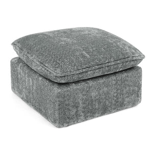 English Elm 107'' Boucle Modular Sectional Sofa Deep Cloud Cushions Reversible Chaise Living Room Grey W1413S00164
