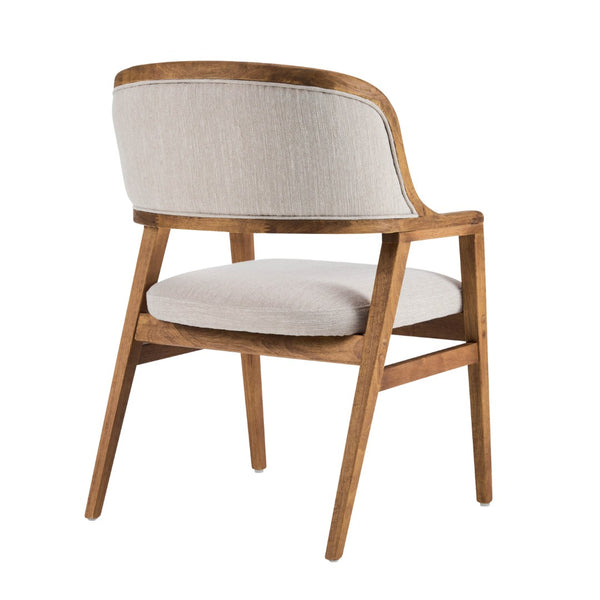 English Elm Mid-century Modern Upholstered Dining Arm Chairs with Rubberwood Frame Set of 2 Beige,Walnut N768P382497W