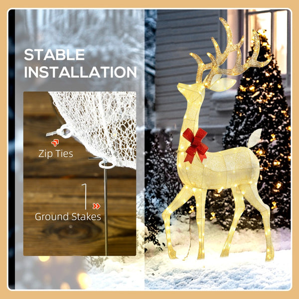 English Elm 3-piece Lighted Reindeer Family Set with Warm White Leds for Festive Outdoor Lawn Decor T3971P414552