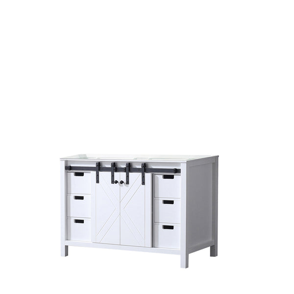 English Elm White 48-in Bath Vanity with Soft-Close Drawers, Solid Wood Frame, Fully Assembled, Spacious Storage B2731P260015