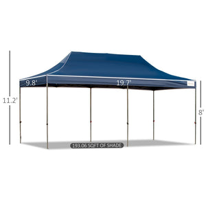 English Elm Outsunny 10' X 20' Instant Pop Up Canopy Tent With Sidewalls For Outdoor Parties, Uv Resistant & Portable W2225P217653-GIGA