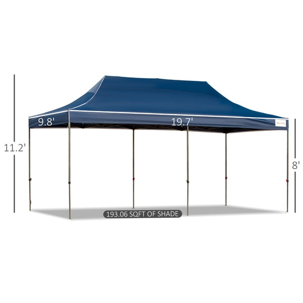 English Elm Outsunny 10' X 20' Instant Pop Up Canopy Tent With Sidewalls For Outdoor Parties, Uv Resistant & Portable W2225P217653-GIGA