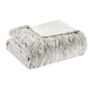 English Elm 1PC Luxe 108x90 Faux Fur Blanket with Serengeti Face and Mink Back for Cozy Plush Comfort Beige 8.86 L x 14.17 W x 7.09 H B035P341145