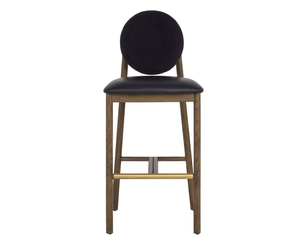 Sunpan ORABELL Barstool - Mid-Century Modern Design in Bravo Black & Abbington Black for Stylish Seating 112412