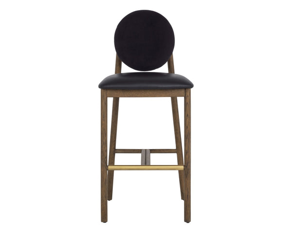 Sunpan ORABELL Barstool - Mid-Century Modern Design in Bravo Black & Abbington Black for Stylish Seating 112412