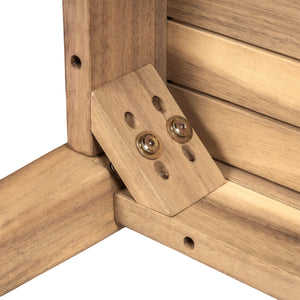 English Elm Christopher Knight Home® - Outdoor Acacia Wood Loveseat with Coffee Table — Light Teak Frame, Beige Water-Resistant Cushions, Slat Design and Durable Hardwood Finish N772P247683L