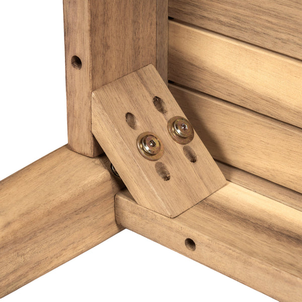 English Elm Christopher Knight Home® - Outdoor Acacia Wood Loveseat with Coffee Table — Light Teak Frame, Beige Water-Resistant Cushions, Slat Design and Durable Hardwood Finish N772P247683L