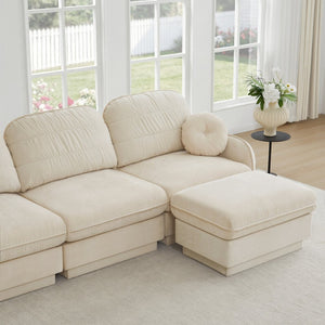 English Elm Chenille Cloud Loveseat with Quilted Back Pillows Deep Seat Comfort for Living Room W714S01749