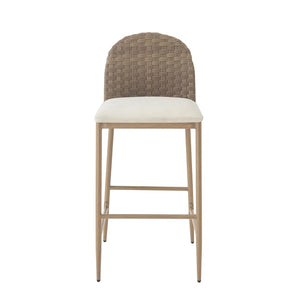 English Elm 25" Farmhouse Counter Stools Set of 2 Woven Rattan Back Iron Frame Kitchen Island N762P329089D