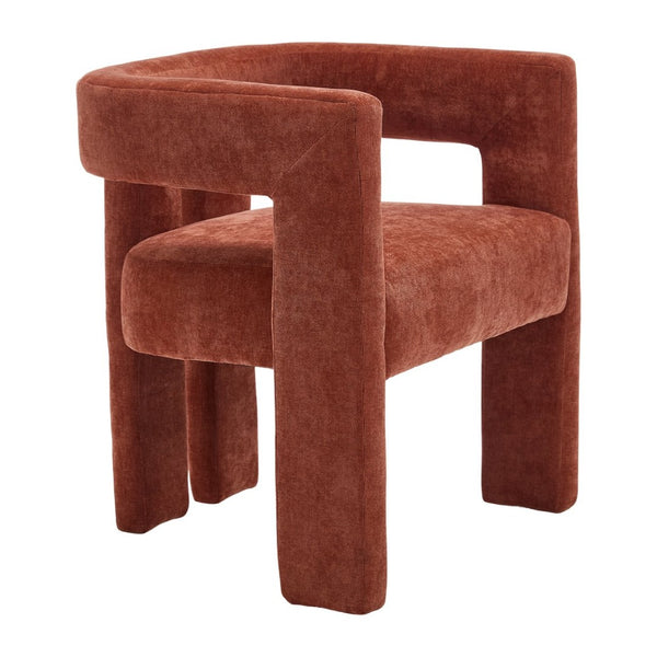 English Elm United We Win Chenille Barrel Accent Armchairs Set of Two for Living Room Dining Orange W1568P389272