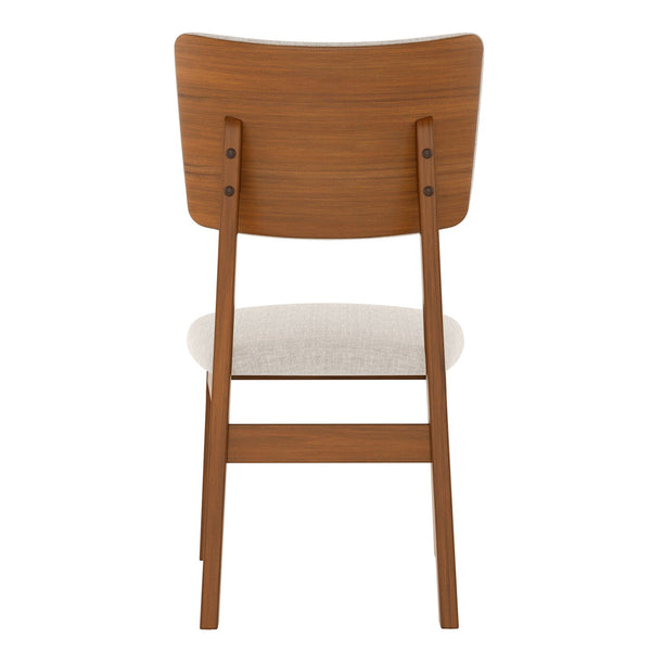 English Elm Upholstered Dining Chairs Set of 4 Ergonomic Mid-Century Modern Fabric Seats with Rubberwood Frame & Non-Slip Feet Beige,Brown N752P346006A