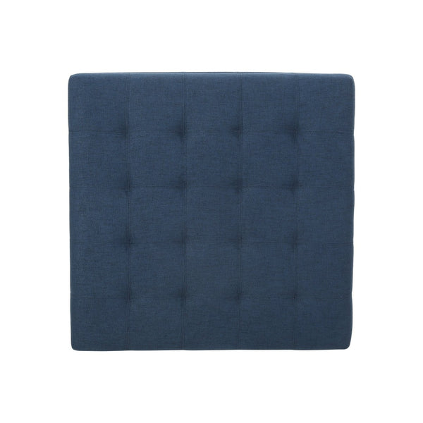 English Elm Upholstered Waffle Tufted Storage Ottoman with Birch Legs for Modern Living Rooms Navy Blue N757P377356N
