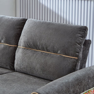 English Elm Swivel Barrel Accent Chair Chenille Tufted Round Club Seat for Living Room Lounge Grey N719S002330E