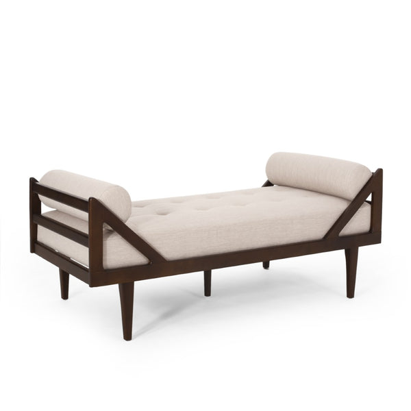 English Elm Chaise Lounge with Button Tufting Waffle Stitch Bentwood Frame for Living Room 70758.00