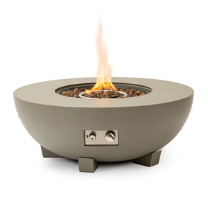 English Elm 36_inch Grey Iron Fire Pit Table with Push-Button Ignition, Adjustable Flame, 10ft Hose & Cover W3131P277176