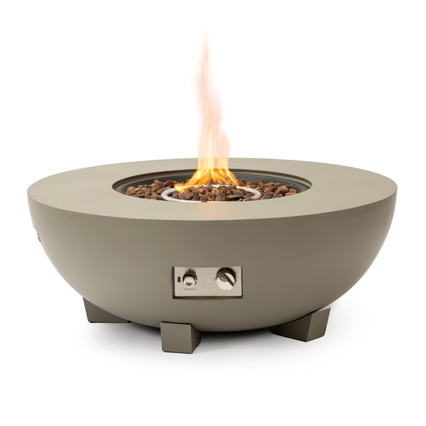 English Elm 36_inch Grey Iron Fire Pit Table with Push-Button Ignition, Adjustable Flame, 10ft Hose & Cover W3131P277176