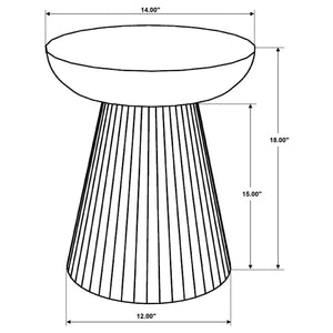 English Elm Waters Wild Honey Round Mango Wood Accent Side Table with Scalloped Pedestal, Warm Grain Finish B062P299886