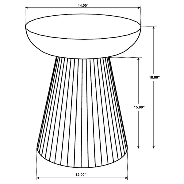 English Elm Waters Wild Honey Round Mango Wood Accent Side Table with Scalloped Pedestal, Warm Grain Finish B062P299886