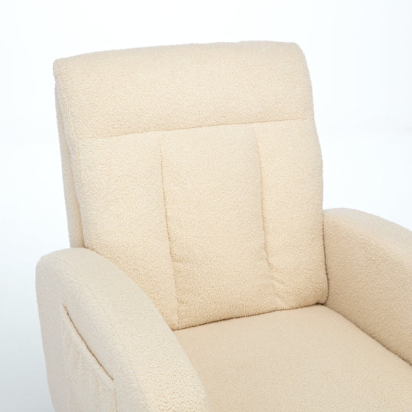 English Elm Modern Accent Rocking Chair With Adjustable Footrest, High Backrest, And Cozy Side Pocket For Relaxation W2725P254698