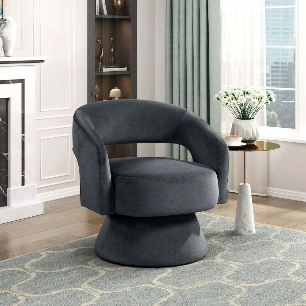 English Elm Modern Velvet Swivel Accent Chair with Pocket Coil Support for Living Room B011P452465