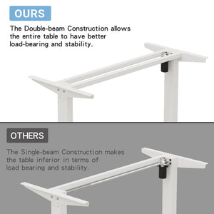 English Elm 63"×30" 63"x30" Electric Sit Stand Desk with Splice Board Top and Motorized Steel Frame White Leg + White + Light Oak W614P431431