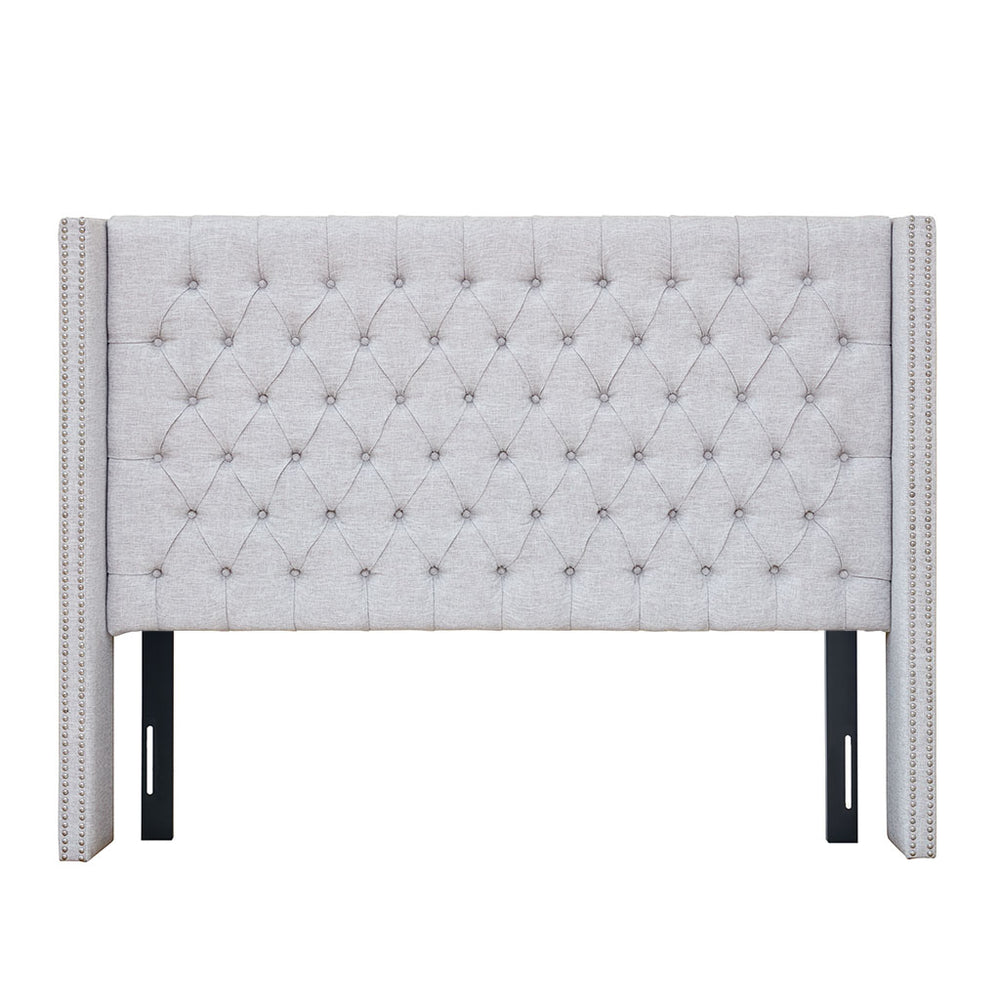 JLA Home Madison Park - Upholstered Wingback Headboard with Hand-Tufted Buttons, Double Nailhead Trim, Plush Support —64" MP116-0358