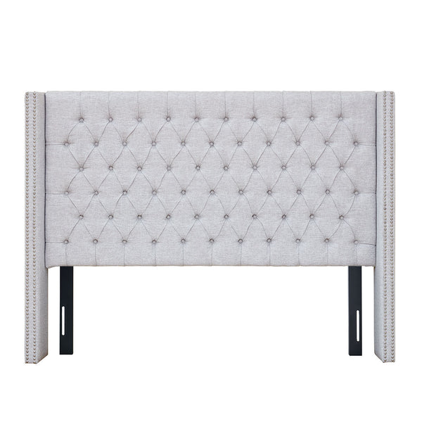 JLA Home Madison Park - Upholstered Wingback Headboard with Hand-Tufted Buttons, Double Nailhead Trim, Plush Support —64" MP116-0358