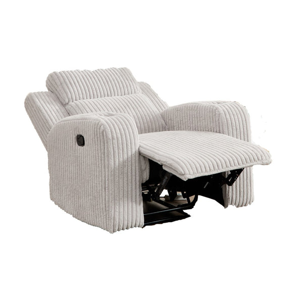English Elm Recliner Chair Corduroy Upholstered with Bluetooth Speaker and Usb Charging for Living Room Grey W3900P386027