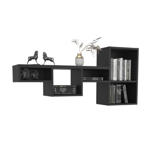 English Elm Shelf Engineered Wood 7-Tier Organizer 22" H x 47.2" W Slim Profile for Books, Office & Decor Black 36.61 L x 11.02 W x 4.33 H B097P250906