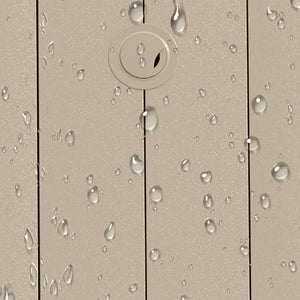 English Elm VRSHWO"Outdoor Round Patio Dining Table for 4-6, Powder-Coated Steel, Rust-Resistant with Umbrella Hole Sandstone W213P332219