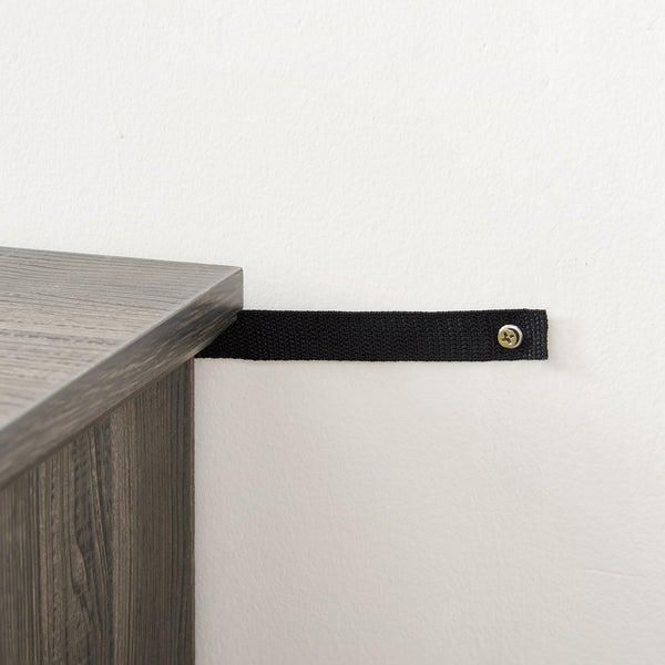 English Elm Farmhouse Rattan TV Stand Console Table with Ample Storage, Cable Management & Adjustable Shelves for 70" TVs Antique Gray W1758P178929