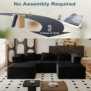 English Elm Modular Sectional Couches For Living Room – Plush Memory Foam, No Assembly, Flexible L-Shape Design! W3434S00019