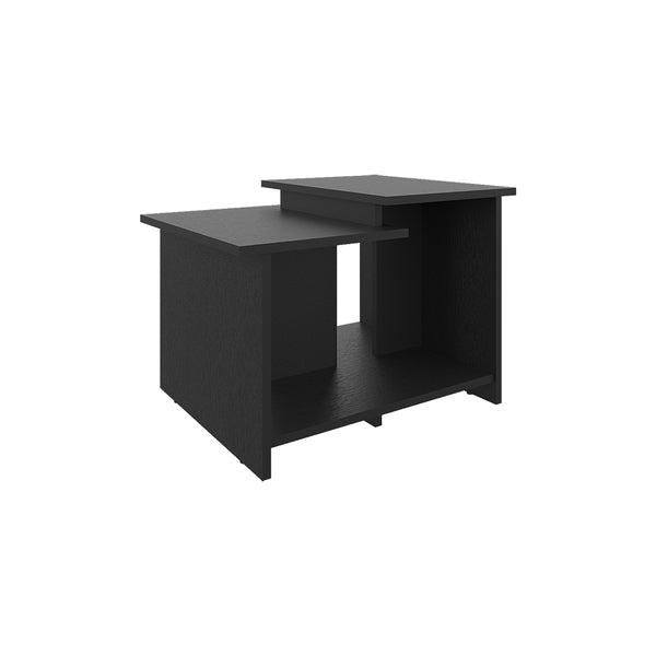 English Elm Sedalia Black Coffee Table with Dual Storage Compartments – Sleek Engineered Wood, Durable Finish B092P269937