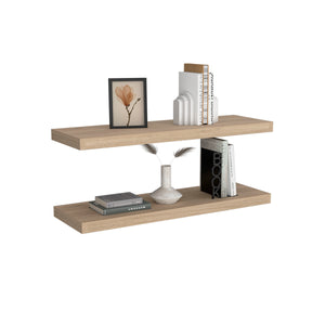 English Elm Ecco Floating Shelves Set of 2 — 31.5" Wall-Mounted Matte Particle Board Shelves with Hidden Brackets and Sturdy Support Beige 32 L x 11 W x 4 H B070P242435