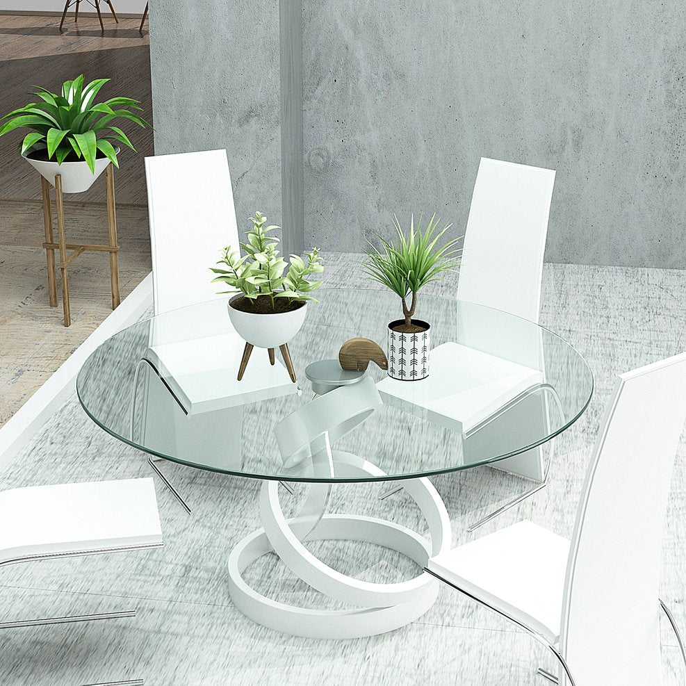 English Elm 30" Tempered Glass Round Table Top 30" 1/4" Thick Polished Edge Durable Heat & Impact Resistant Surface Transparent W241P248382