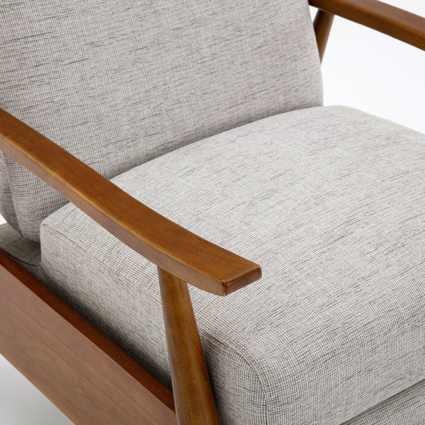 English Elm Tustin Wood Arm Push Back Recliner with Stain-Resistant Performance Fabric and Chestnut Legs, Cozy Comfort Beige B050P281018
