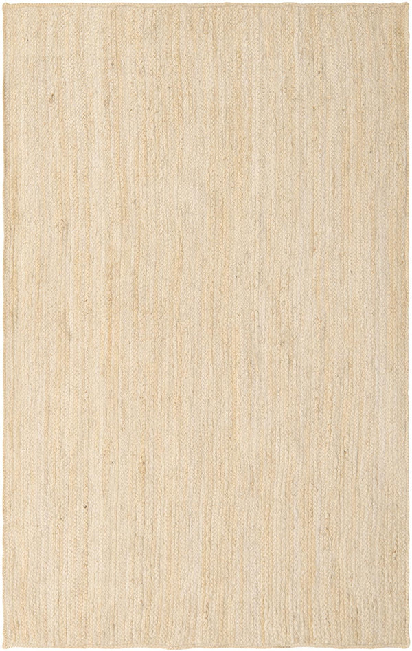 Unique Loom Braided Jute Dhaka Hand Braided Solid Rug White,  5' 1" x 8' 0"