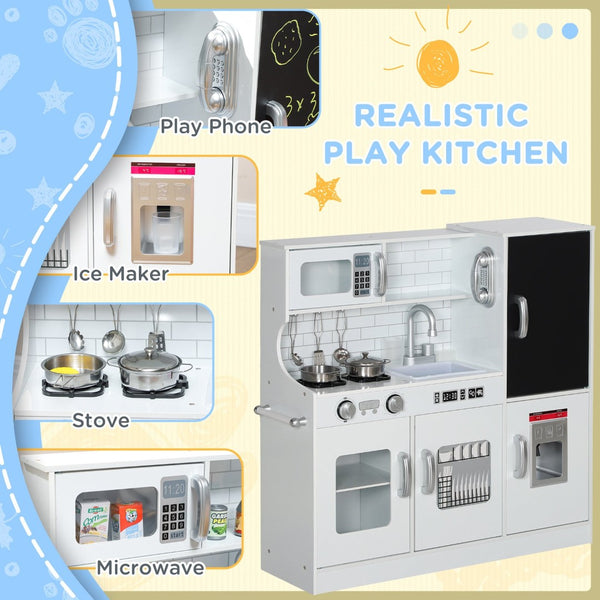 English Elm Qaba Pretend Play Kitchen Set for Kids with Chalkboard Ice Maker and 5 Accessories W2225P249826