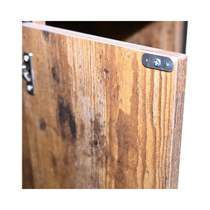 English Elm Rustic Wooden Cat Litter Box Enclosure with Scratching Mat, Rustic Brown Industrial Cat Hideaway 31.9"x17.7"x31.4" W1412P271588