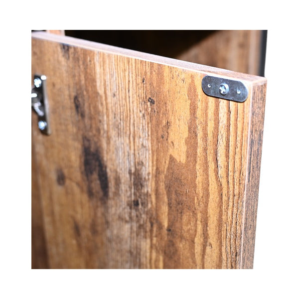 English Elm Rustic Wooden Cat Litter Box Enclosure with Scratching Mat, Rustic Brown Industrial Cat Hideaway 31.9"x17.7"x31.4" W1412P271588