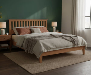 English Elm Malinda King Panel Bed - Timeless Mission Design In Warm Brown With Integrated Slat System & Storage B050P396161