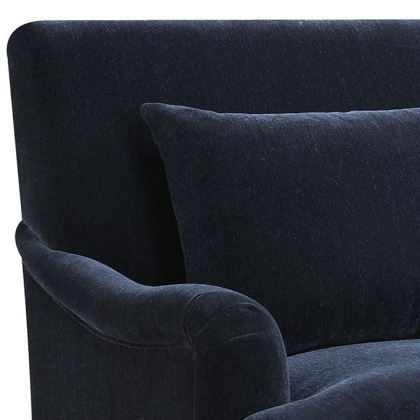 English Elm Kaley Luxe Midnight Blue Accent Chair with Plush Upholstery and Accent Pillow for Elegant Comfort B062P340744
