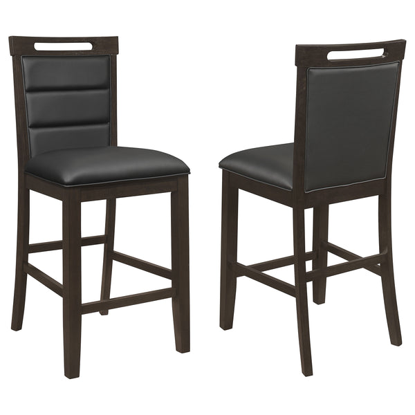 English Elm Prentiss Cappuccino Upholstered Counter Chair Set of 2 — Plush Leatherette Seating, Tall Wood Accents, Elegant silhouette B062P344988