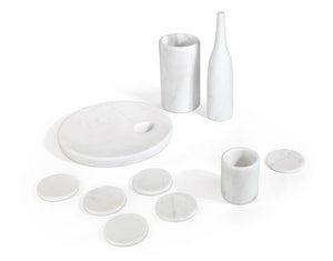 English Elm White Natural Marble Dining Room Accessories Set - Luxurious 10-Piece Collection For Elegant Tables W1696P262939-GIGA