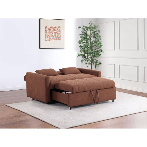 English Elm Westwind Bouclé Channel Tufted Sleeper Sofa with Pull Out Bed for Guest Rooms Copper B062P451685
