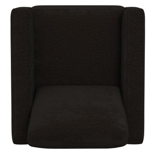 English Elm Black Upholstered Accent Chair Sled Base Minimalist Design for Living Room Office B2709P482534
