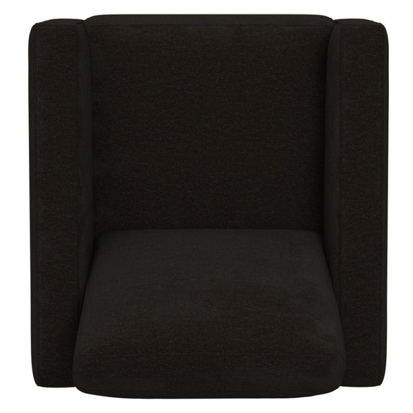 English Elm Black Upholstered Accent Chair Sled Base Minimalist Design for Living Room Office B2709P482534
