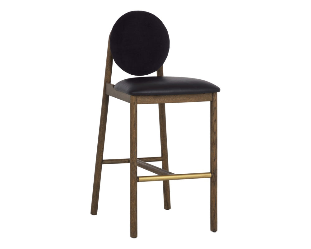 Sunpan ORABELL Barstool - Mid-Century Modern Design in Bravo Black & Abbington Black for Stylish Seating 112412